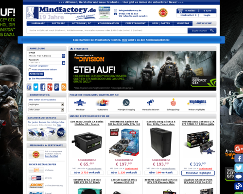 Mindfactory Screenshot