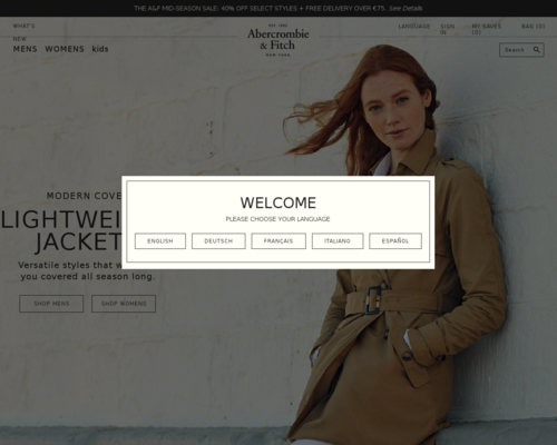 Abercrombie & Fitch Screenshot