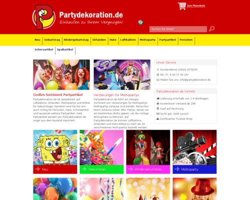 Partydekoration.de Screenshot