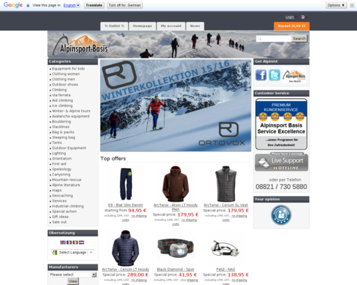 Alpinsport-Basis Screenshot