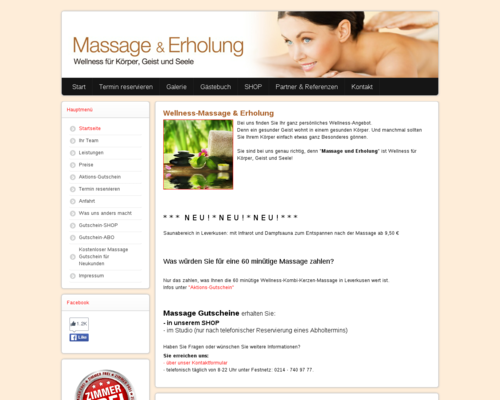 Massage und Erholung Screenshot
