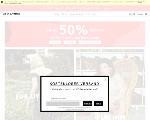 Urban Outfitters Screenshot