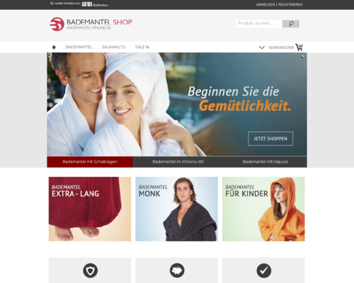 Bademantel Online Screenshot