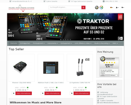 Music and More Store Screenshot