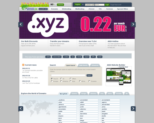 Domaindiscount24 Screenshot