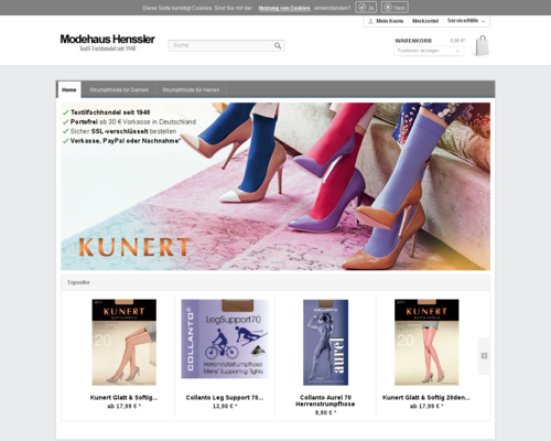 Modehaus Henssler Screenshot