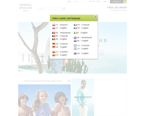 Marks and Spencer Screenshot