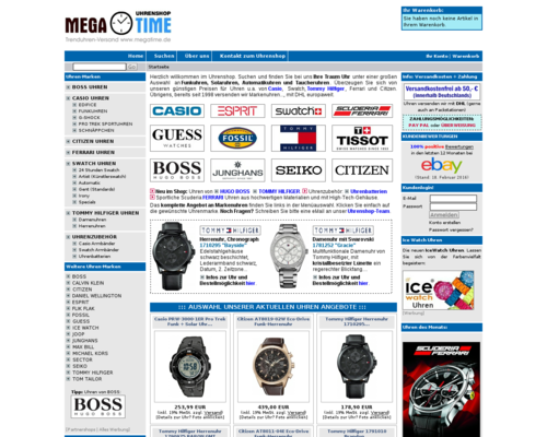 Uhrenshop Megatime Screenshot