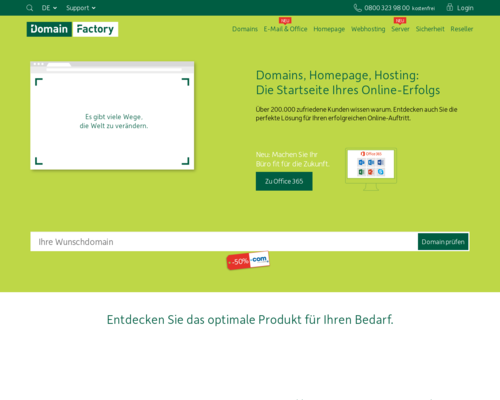 domainFACTORY Screenshot