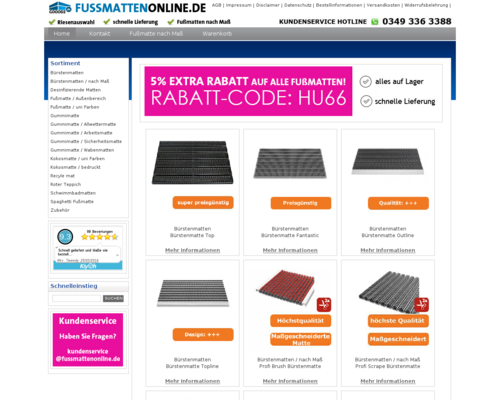 Fussmattenonline Screenshot