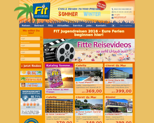 Fit Jugendreisen Screenshot