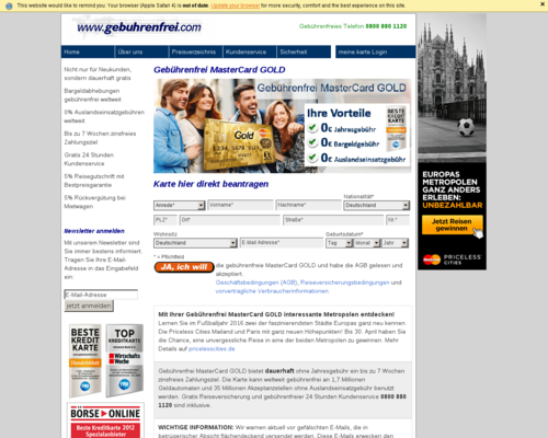 Advanzia Bank Screenshot