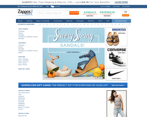 Zappos Screenshot