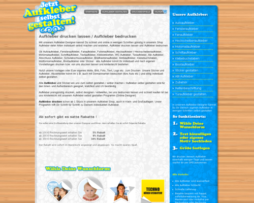 Aufkleber selber gestalten Screenshot