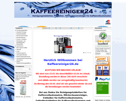 Kaffeereiniger24 Screenshot