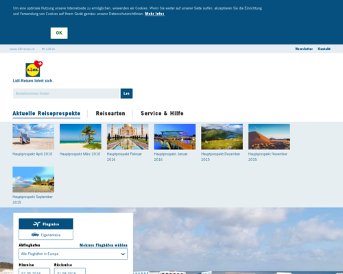Lidl-Reisen.ch Screenshot