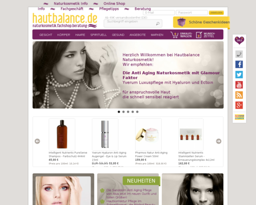 hautbalance.de Screenshot