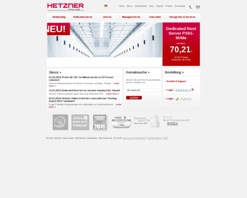 Hetzner Screenshot