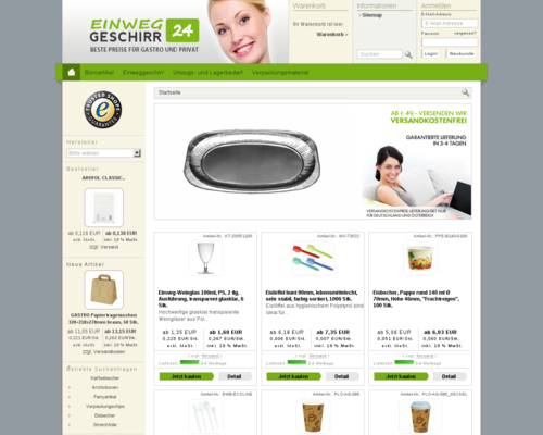 Einweggeschirr24 Screenshot