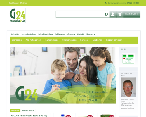 Gesundshop24 Screenshot