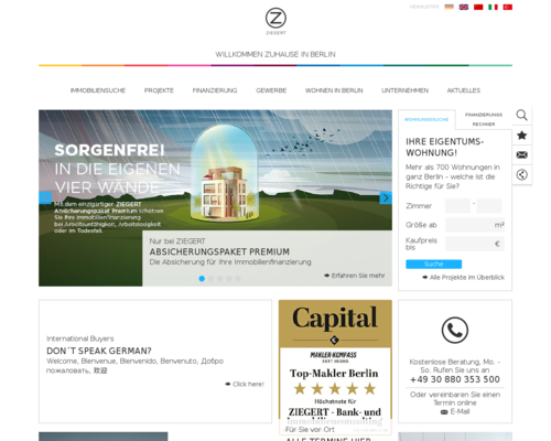 Ziegert Immobilien Screenshot