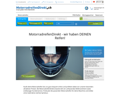 MotorradreifenDirekt.ch Screenshot
