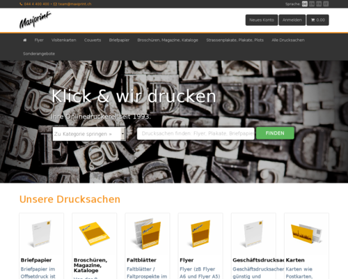Maxiprint.ch Screenshot