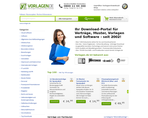 Vorlagen.de Screenshot