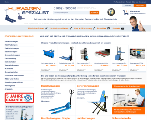 Hubwagen Spezialist Screenshot