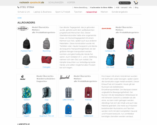 Rucksack Spezialist Screenshot