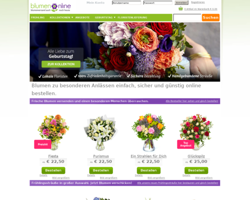 Blumenonline Screenshot