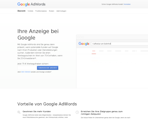 Google Adwords Screenshot