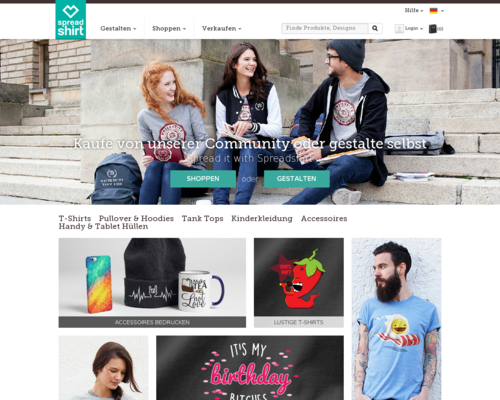 Spreadshirt Screenshot