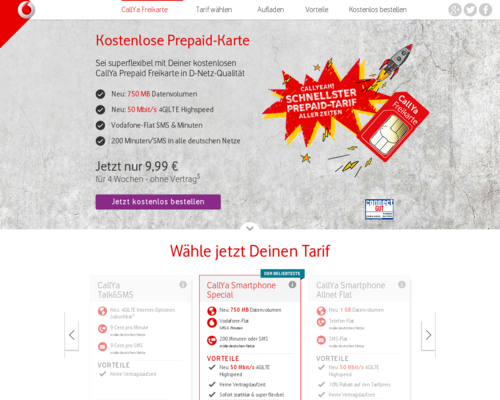 CallYa Freikarte Screenshot