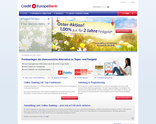 Credit Europe Screenshot
