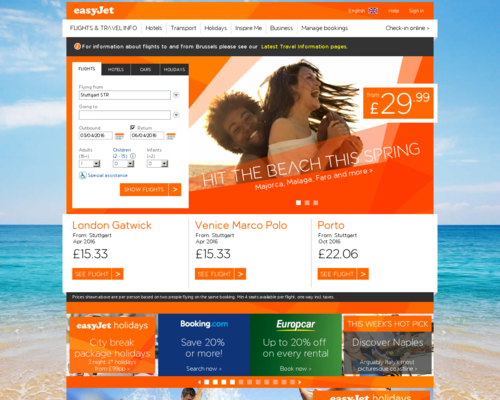 easyjet Screenshot