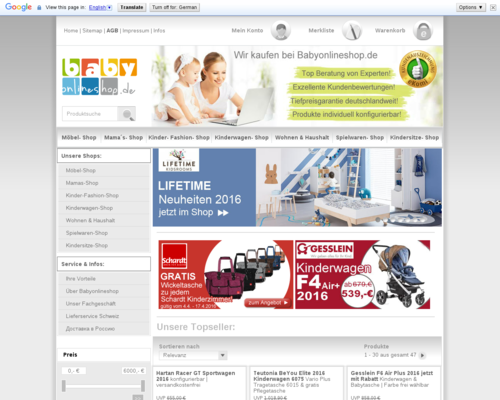 BabyOnlineShop Screenshot