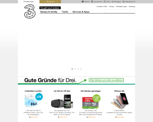 Drei.at Screenshot