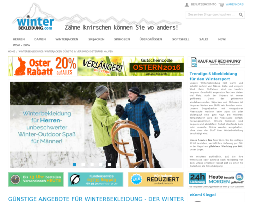 Winterbekleidung.com Screenshot