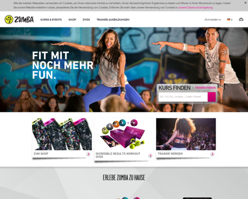 Zumba.com Screenshot