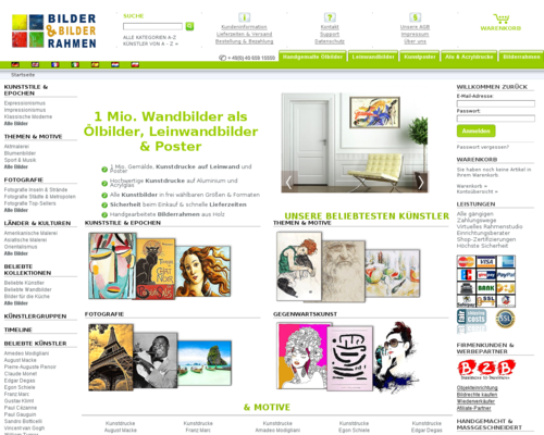 Bilder-Bilderrahmen.de Screenshot