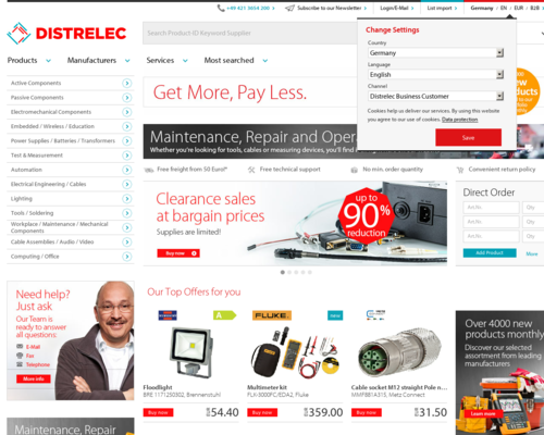 Distrelec Screenshot