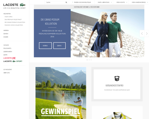 LACOSTE Screenshot