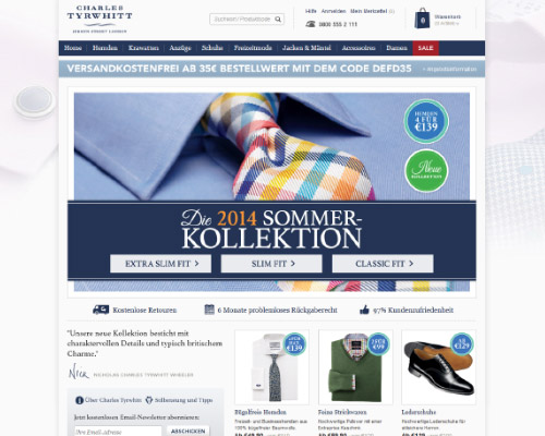 Charles Tyrwhitt Screenshot