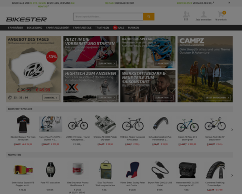 Bikester.at Screenshot