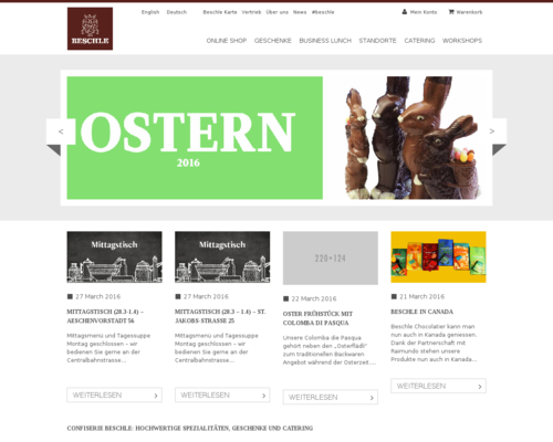 Beschle Chocolatier Suisse Screenshot