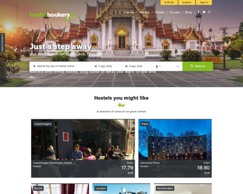 Hostelbookers Screenshot