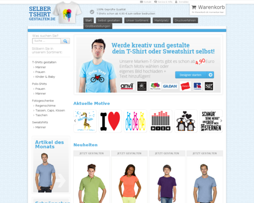 Tshirt-selber-gestalten Screenshot