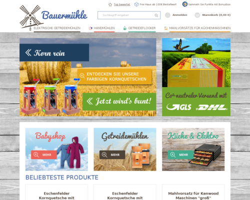 getreidemuehlenshop.de Screenshot