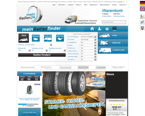 MeinReifen24 Screenshot